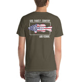 #FishOn Patriot Series - God. Family. Country. Fishing. T-Shirt